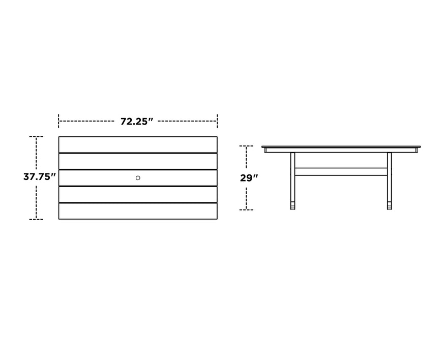 Polywood Polywood Mahogany Farmhouse Trestle 37" x 72" Dining Table Mahogany Dining Table PL83-T1L1MA 190609013522