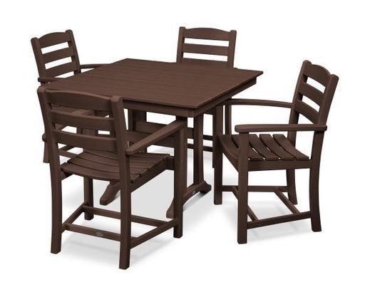 Polywood Polywood Mahogany La Casa Cafe 5-Piece Farmhouse Trestle Arm Chair Dining Set Mahogany Dining Sets PWS437-1-MA 190609083587