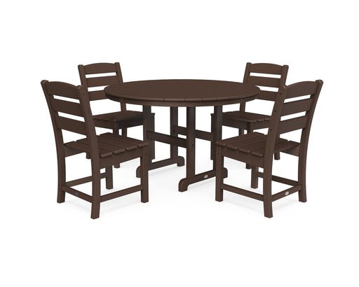 Polywood Polywood Mahogany Lakeside 5-Piece Round Side Chair Dining Set Mahogany Dining Sets PWS517-1-MA 190609144110