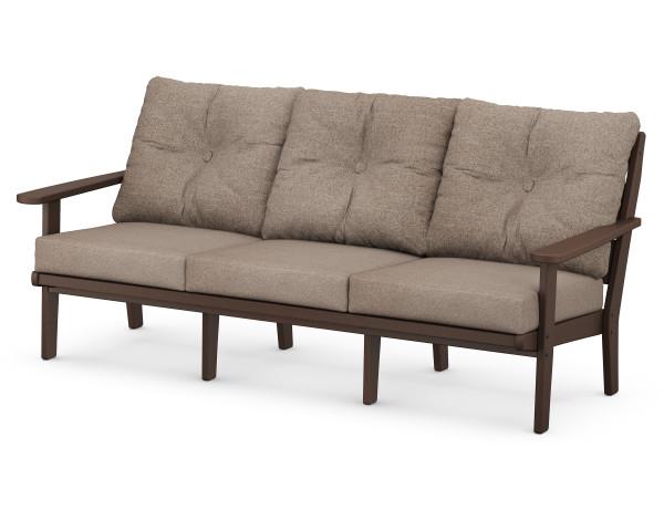 Polywood Polywood Mahogany Lakeside Deep Seating Sofa Mahogany / Spiced Burlap Sofa 4413-MA146010 190609137136