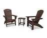 Polywood Polywood Mahogany Nautical 3-Piece Curveback Adirondack Set Mahogany Adirondack Chair PWS419-1-MA 190609071591