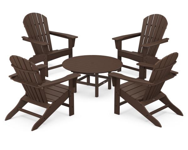 Polywood Polywood Mahogany South Beach 5-Piece Conversation Group Mahogany Adirondack Chair PWS105-1-MA 190609038389