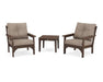 Polywood Polywood Mahogany Vineyard 3-Piece Deep Seating Set Mahogany / Spiced Burlap Seating Sets PWS402-2-MA146010 190609171949