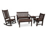 Polywood Polywood Mahogany Vineyard 5-Piece Bench & Rocking Chair Set Mahogany Rocking Chair PWS357-1-MA 190609058905