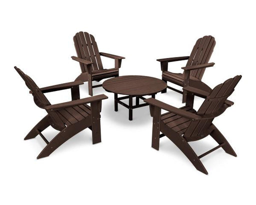 Polywood Polywood Mahogany Vineyard 5-Piece Oversized Adirondack Set Mahogany Adirondack Chair PWS400-1-MA 190609058271