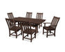 Polywood Polywood Mahogany Vineyard 7-Piece Farmhouse Trestle Dining Set Mahogany Dining Sets PWS340-1-MA 190609054334