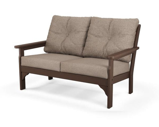 Polywood Polywood Mahogany Vineyard Deep Seating Settee Mahogany / Spiced Burlap Seating Sets GN46MA-146010 190609138577