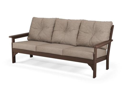 Polywood Polywood Mahogany Vineyard Deep Seating Sofa Mahogany / Spiced Burlap Sofa GN69MA-146010 190609138836