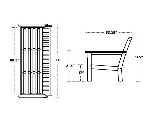 Polywood Polywood Mahogany Vineyard Deep Seating Sofa Mahogany / Spiced Burlap Sofa GN69MA-146010 190609138836