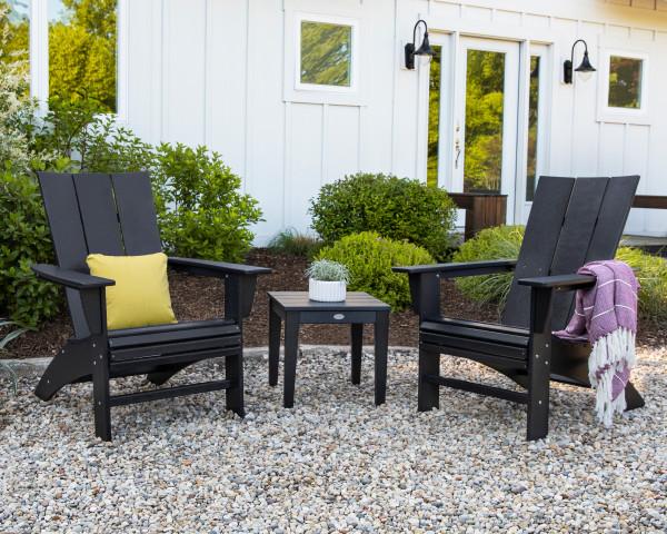 Polywood Polywood Modern 3-Piece Curveback Adirondack Set Adirondack Chair