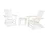 Polywood Polywood Modern 3-Piece Curveback Adirondack Set White Adirondack Chair PWS420-1-WH 190609071805