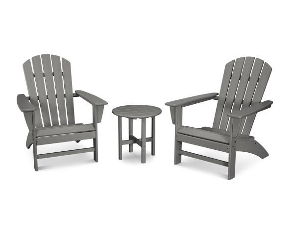 Polywood Polywood Nautical 3-Piece Adirondack Set Navy Adirondack Chair PWS498-1-NV 190609128745