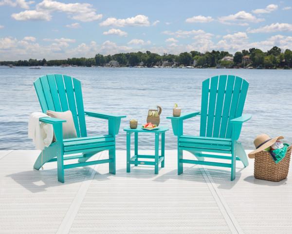 Polywood Polywood Nautical 3-Piece Curveback Adirondack Set Adirondack Chair