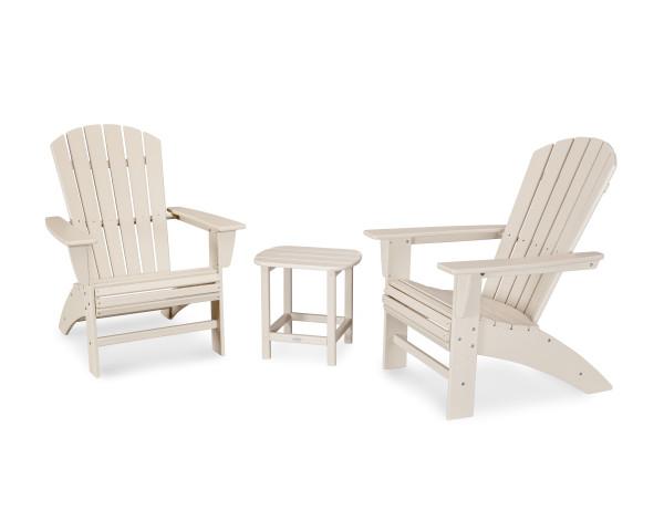 Polywood Polywood Nautical 3-Piece Curveback Adirondack Set Sand Adirondack Chair PWS419-1-SA 190609071614