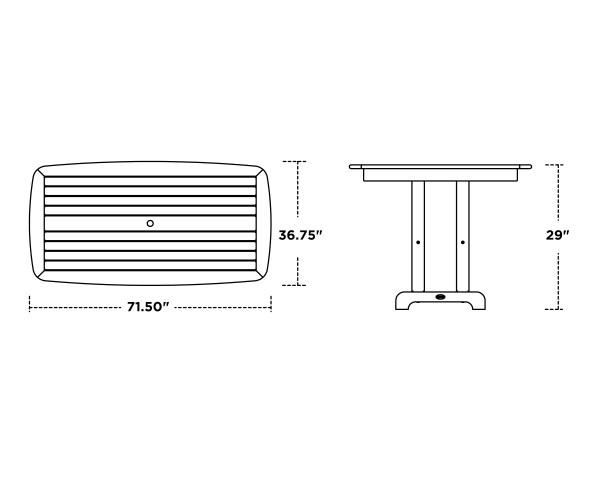 Polywood Polywood Nautical 37" x 72" Dining Table Dining Table