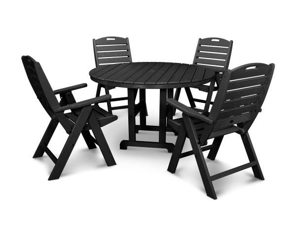 Polywood Polywood Nautical 5-Piece Dining Set Black Dining Sets PWS260-1-BL 190609096525