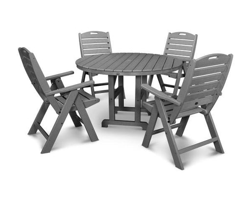 Polywood Polywood Nautical 5-Piece Dining Set Slate Grey Dining Sets PWS260-1-GY 845748095006