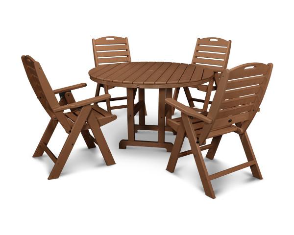 Polywood Polywood Nautical 5-Piece Dining Set Teak Dining Sets PWS260-1-TE 845748094993