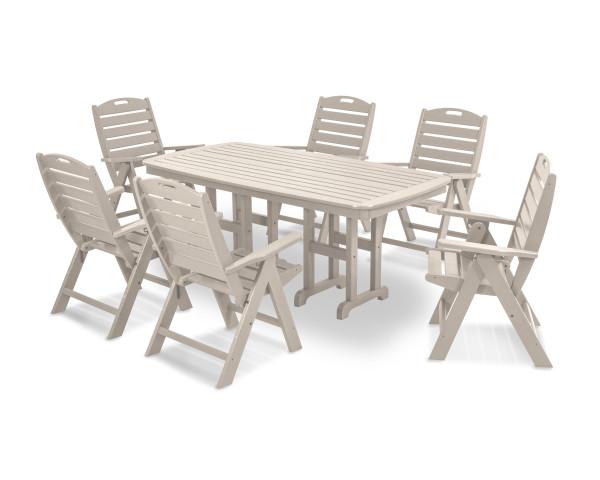 Polywood Polywood Nautical 7-Piece Dining Set Sand Dining Sets PWS125-1-SA 845748073820