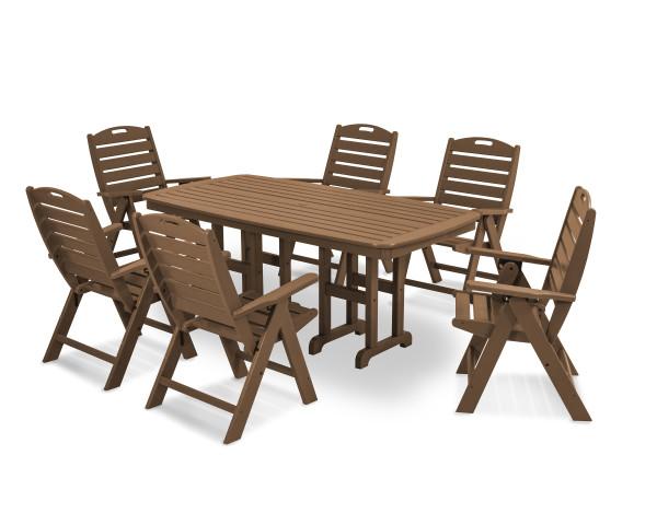 Polywood Polywood Nautical 7-Piece Dining Set Teak Dining Sets PWS125-1-TE 845748073813