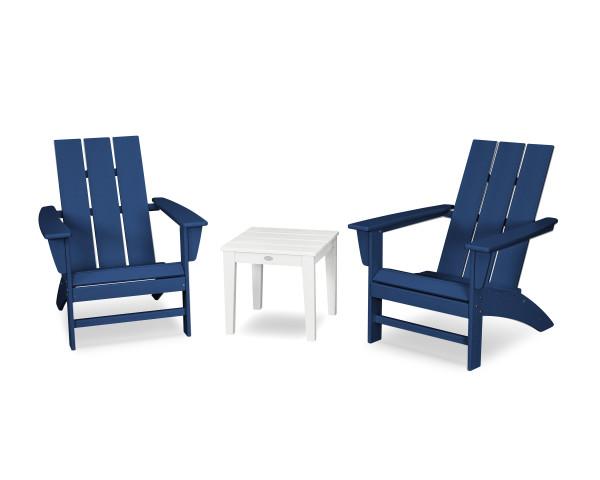 Polywood Polywood Navy Modern Adirondack 3-Piece Set Navy Adirondack Chair PWS502-1-10449 190609133329