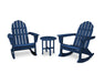 Polywood Polywood Navy Vineyard 3-Piece Adirondack Rocking Chair Set Navy Rocking Chair PWS408-1-NV 190609133527