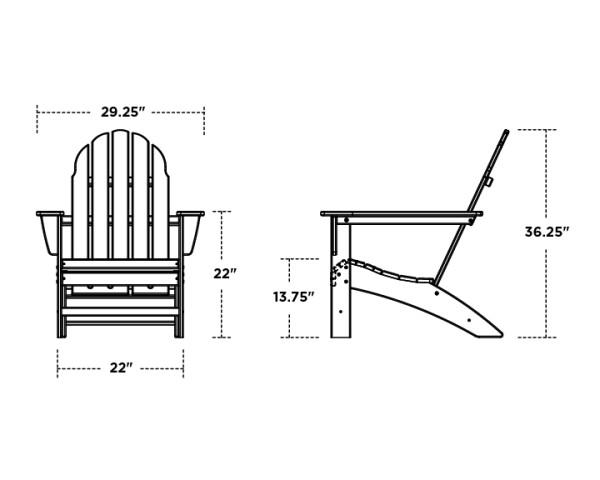 Polywood Polywood Navy Vineyard Adirondack Chair Navy Adirondack Chair AD400NV 190609098727