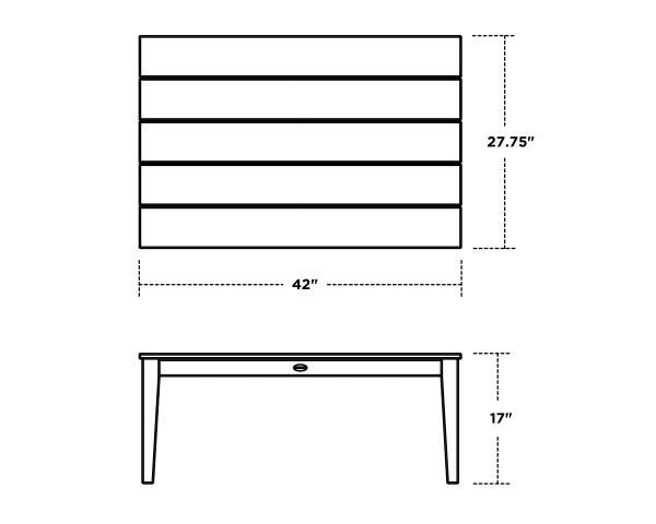 Polywood Polywood Newport 28" x 42" Coffee Table Coffee Table