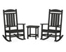 Polywood Polywood Presidential Rocker 3-Piece Set Black Rocking Chair PWS166-1-BL 845748070720