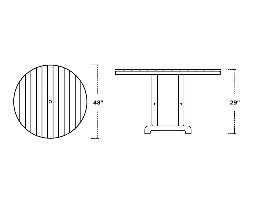 Polywood Polywood Round 48" Dining Table Dining Table