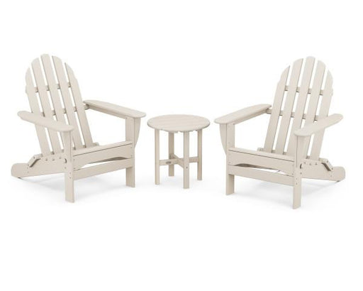 Polywood Polywood Sand Classic Folding Adirondack 3-Piece Set Sand Adirondack Chair PWS214-1-SA 190609068904