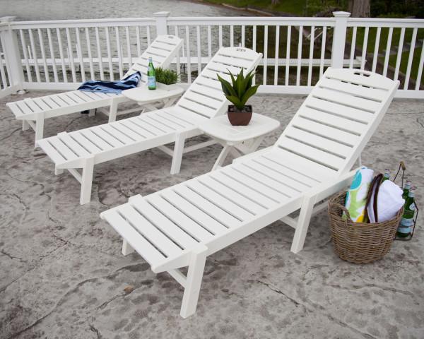 Polywood Polywood Sand Nautical Chaise with Wheels Sand Chaise Lounger NAW2280SA 845748037358