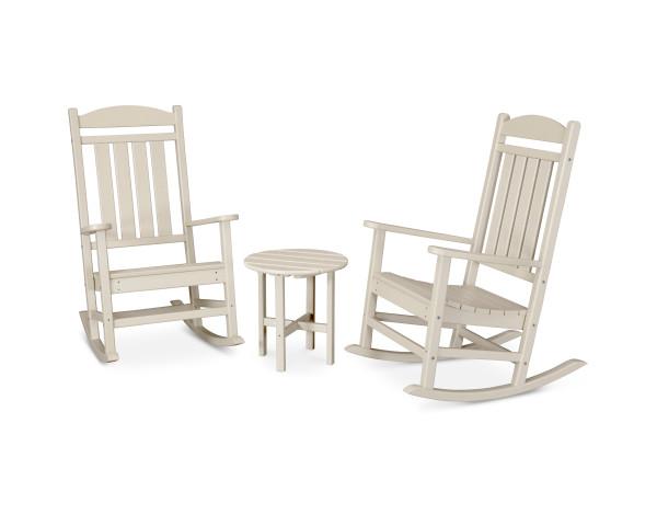 Polywood Polywood Sand Presidential 3-Piece Rocker Set Sand Rocking Chair PWS109-1-SA 190609096761