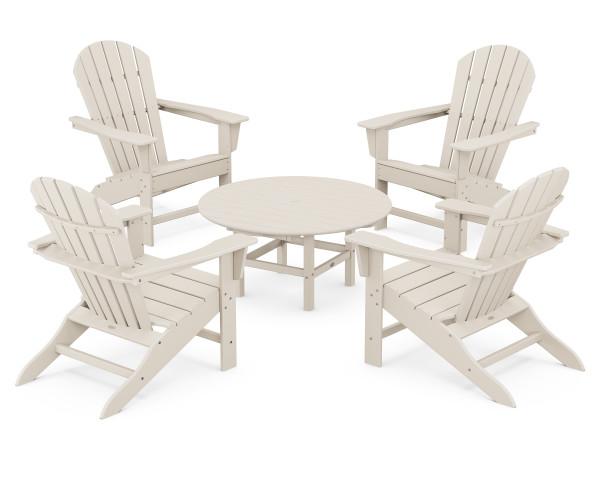 Polywood Polywood Sand South Beach 5-Piece Conversation Group Sand Adirondack Chair PWS105-1-SA 190609038358