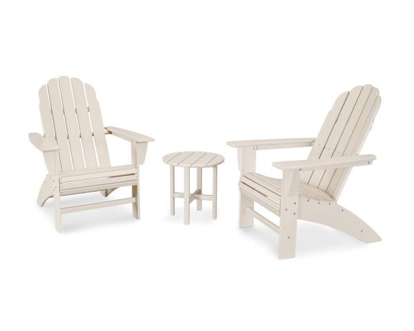 Polywood Polywood Sand Vineyard 3-Piece Curveback Adirondack Set Sand Adirondack Chair PWS418-1-SA 190609071416