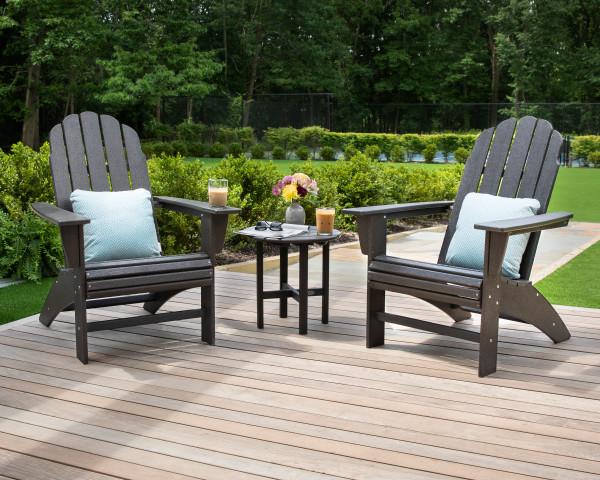 Polywood Polywood Sand Vineyard 3-Piece Curveback Adirondack Set Sand Adirondack Chair PWS418-1-SA 190609071416