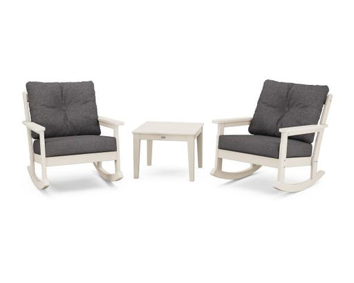 Polywood Polywood Sand Vineyard 3-Piece Deep Seating Rocker Set Sand / Ash Charcoal Rocking Chair PWS396-2-SA145986 190609171840