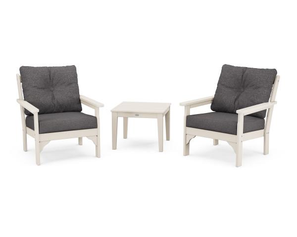 Polywood Polywood Sand Vineyard 3-Piece Deep Seating Set Sand / Ash Charcoal Seating Sets PWS402-2-SA145986 190609171970