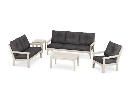 Polywood Polywood Sand Vineyard 5 Piece Deep Seating Set Sand / Ash Charcoal Seating Sets PWS318-2-SA145986 190609171512