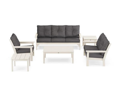 Polywood Polywood Sand Vineyard 6-Piece Deep Seating Set Sand / Ash Charcoal Seating Sets PWS316-2-SA145986 190609171376