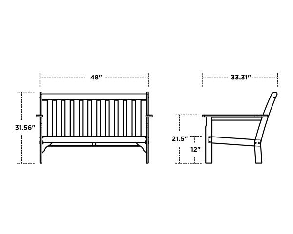 Polywood Polywood Sand Vineyard Deep Seating Settee Sand / Ash Charcoal Seating Sets GN46SA-145986 190609138584