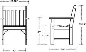 Polywood Polywood Sand Vineyard Garden Arm Chair Sand Arm Chair GNB24SA 845748009294