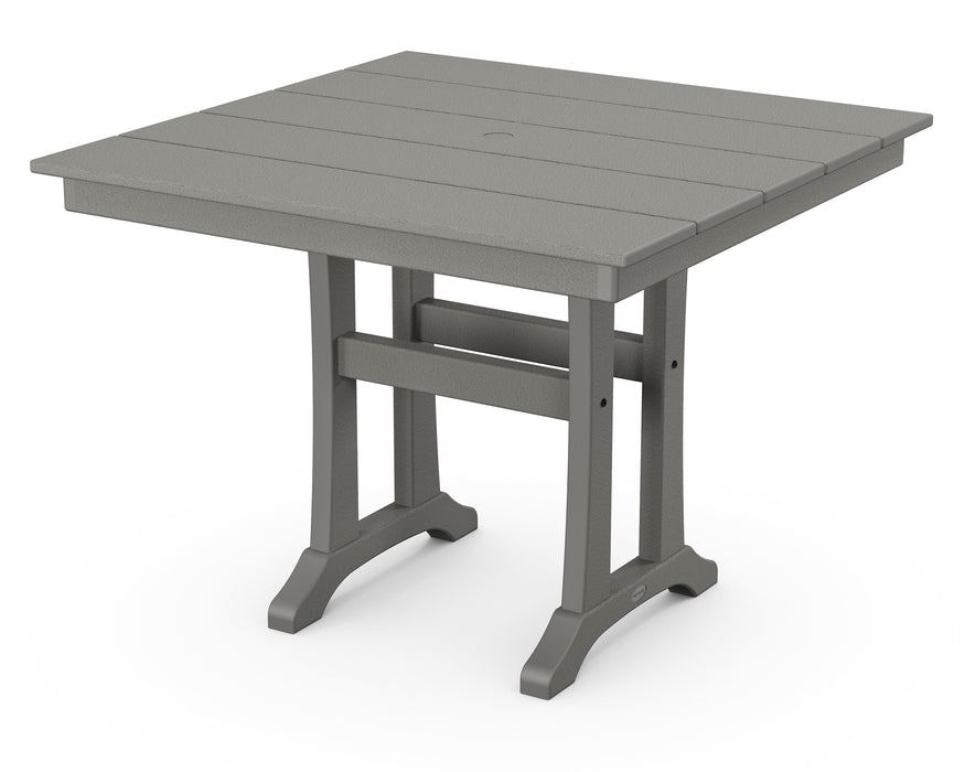 Polywood Polywood Slate Grey Farmhouse Trestle 37" Dining Table Slate Grey Dining Table PL81-T1L1GY 190609021640