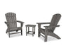 Polywood Polywood Slate Grey Nautical 3-Piece Curveback Adirondack Set Slate Grey Adirondack Chair PWS419-1-GY 190609071577