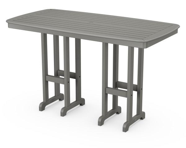 Polywood Polywood Slate Grey Nautical 37" x 72" Bar Table Slate Grey Bar Table NCBT3772GY 845748021906