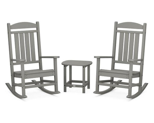 Polywood Polywood Slate Grey Presidential Rocker 3-Piece Set Slate Grey Rocking Chair PWS166-1-GY 190609038525