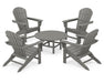 Polywood Polywood Slate Grey South Beach 5-Piece Conversation Group Slate Grey Adirondack Chair PWS105-1-GY 190609038396