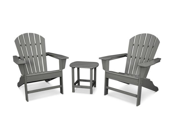 Polywood Polywood Slate Grey South Beach Adirondack 3-Piece Set Slate Grey Adirondack Chair PWS175-1-GY 190609038617