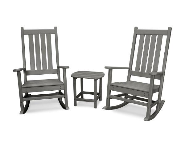 Polywood Polywood Slate Grey Vineyard 3-Piece Rocking Set Slate Grey Rocking Chair PWS355-1-GY 190609058387