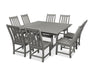 Polywood Polywood Slate Grey Vineyard 9-Piece Farmhouse Trestle Dining Set Slate Grey Dining Sets PWS342-1-GY 190609082412